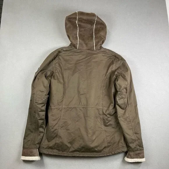 Kuhl Jacket Mens Large Projekt Arktik Hooded Fleece Lined Olive Brown Coat 2067 - Picture 6 of 14